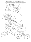 MOTOR AND ICE CONTAINER Diagram and Parts List for KSRB27FHBT03  KitchenAid Refrigerator