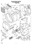 SECTION Diagram and Parts List for 3RLEC8646KQ0  Whirlpool Dryer