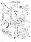 CABINET Diagram and Parts List for LGR5636JQ1  Whirlpool Dryer