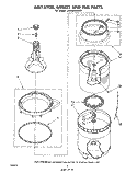 AGITATOR, BASKET AND TUB Diagram and Parts List for LA5460XMW0  Whirlpool Washer