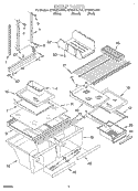 SHELF Diagram and Parts List for GT22DKXJB01  Whirlpool Refrigerator