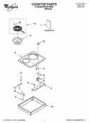 COOKTOP PARTS, OPTIONAL PARTS (NOT INCLUDED) Diagram and Parts List for RCS2012RS06  Whirlpool Cooktop