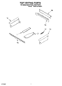 TOP VENTING Diagram and Parts List for RS610PXGV8  Whirlpool Range