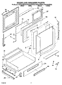 DOOR AND DRAWER PARTS Diagram and Parts List for KGSA906PBL00  KitchenAid Range