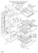 REFRIGERATOR LINER Diagram and Parts List for 2VED27TKW00  Whirlpool Refrigerator