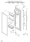REFRIGERATOR DOOR Diagram and Parts List for KSRS25QGWH05  KitchenAid Refrigerator