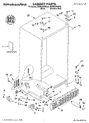 CABINET, LITERATURE Diagram and Parts List for KSRS25FKBL02  KitchenAid Refrigerator