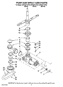 PUMP AND SPRAY ARM PARTS Diagram and Parts List for MDB3601AWW0  Whirlpool Dishwasher