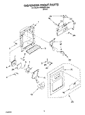 DISPENSER FRONT PARTS Diagram and Parts List for RS25AEXLQ00  Roper Refrigerator