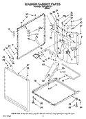 WASHER CABINET PARTS Diagram and Parts List for MGT3800TW0  Maytag Washer Dryer Combo