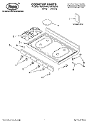 COOKTOP, LITERATURE Diagram and Parts List for FGP325KN0  Roper Range