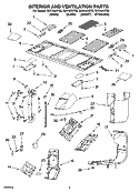 INTERIOR AND VENTILATION PARTS Diagram and Parts List for GH5184XPQ2  Whirlpool Microwave