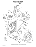 BULKHEAD PARTS Diagram and Parts List for 3SWED4800YQ0  Whirlpool Dryer