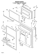 DOOR Diagram and Parts List for ET9FTKXKT02  Whirlpool Refrigerator