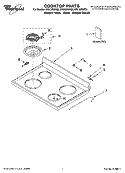 COOKTOP PARTS Diagram and Parts List for RF315PXPB2  Whirlpool Range
