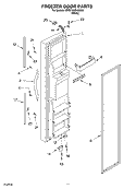 FREEZER DOOR PARTS Diagram and Parts List for BRS70ABANA02  Whirlpool Refrigerator