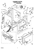 CABINET PARTS Diagram and Parts List for RGS7745PQ0  Roper Dryer