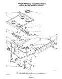 COOK TOP AND MANIFOLD , LITERATURE Diagram and Parts List for SF3007SRW4  Whirlpool Range