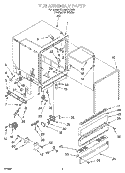 TUB ASSEMBLY Diagram and Parts List for 7DU900PCDQ2  Whirlpool Dishwasher