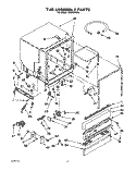 TUB ASSEMBLY Diagram and Parts List for DU8500XX2  Whirlpool Dishwasher