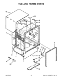 TUB AND FRAME PARTS Diagram and Parts List for WDT710PAYB4  Whirlpool Dishwasher