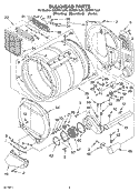 BULKHEAD Diagram and Parts List for GGQ8811LG0  Whirlpool Dryer