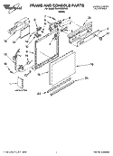 FRAME AND CONSOLE PARTS Diagram and Parts List for DU840SWPU2  Whirlpool Dishwasher