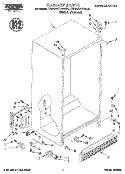 CABINET Diagram and Parts List for RS20AKXBW00  Roper Refrigerator