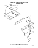 COOKTOP AND MANIFOLD Diagram and Parts List for RF014PXRW0  Whirlpool Range