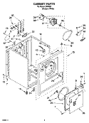 CABINET PARTS Diagram and Parts List for IM80000  Inglis Dryer