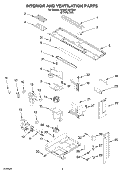 INTERIOR AND VENTILATION Diagram and Parts List for KHMS145KSS0  KitchenAid Microwave