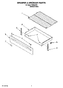 DRAWER & BROILER PARTS Diagram and Parts List for FGS326RD3  Roper Range