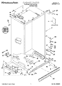 CABINET, LITERATURE Diagram and Parts List for KSSP42QJS00  KitchenAid Refrigerator