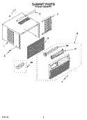 CABINET PARTS Diagram and Parts List for ACQ052PP0  Whirlpool Air Conditioner