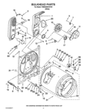 BULKHEAD PARTS Diagram and Parts List for 7MWGD9015YW1  Whirlpool Dryer