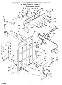 CONTROLS AND REAR PANEL Diagram and Parts List for LXR9445JQ1  Whirlpool Washer