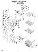 FREEZER LINER PARTS Diagram and Parts List for GD5NVAXSA00  Whirlpool Refrigerator