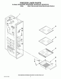 FREEZER LINER PARTS Diagram and Parts List for WSF26C3EXB01  Whirlpool Refrigerator