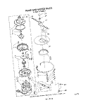 PUMP AND MOTOR Diagram and Parts List for DU7400XS4  Whirlpool Dishwasher