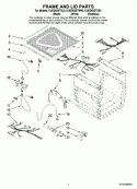 FRAME AND LID PARTS Diagram and Parts List for KUDD03STSS0  KitchenAid Dishwasher