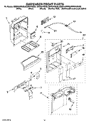 DISPENSER FRONT PARTS Diagram and Parts List for GD5NVAXSS00  Whirlpool Refrigerator