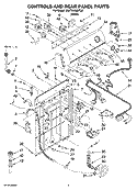 CONTROLS AND REAR PANEL PARTS Diagram and Parts List for 4KATW4605TQ0  KitchenAid Washer