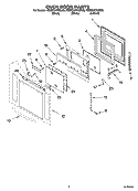 OVEN DOOR PARTS Diagram and Parts List for KEBC247KBL05  KitchenAid Wall Oven