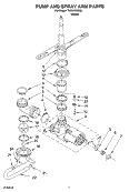 PUMP AND SPRAYARM Diagram and Parts List for TUD5700EQ5  Estate Dishwasher