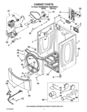 CABINET PARTS Diagram and Parts List for WED9550WL2  Whirlpool Dryer