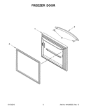 FREEZER DOOR Diagram and Parts List for KBFS20EVMS9  KitchenAid Refrigerator
