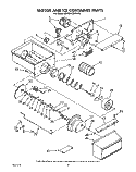 MOTOR AND ICE CONTAINER, LIT/OPTIONAL Diagram and Parts List for KSRB25QXWH00  KitchenAid Refrigerator