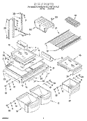 SHELF Diagram and Parts List for KTRS19KFWH01  KitchenAid Refrigerator