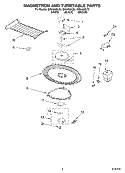 MAGNETRON AND TURNTABLE Diagram and Parts List for GH9185XLB0  Whirlpool Microwave