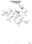 TOP VENTING PARTS Diagram and Parts List for KDRP407HSS08  KitchenAid Range